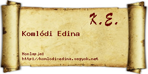 Komlódi Edina névjegykártya