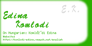 edina komlodi business card